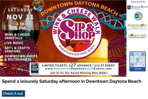 Wine Walk in downtown Daytona Beach Saturday
