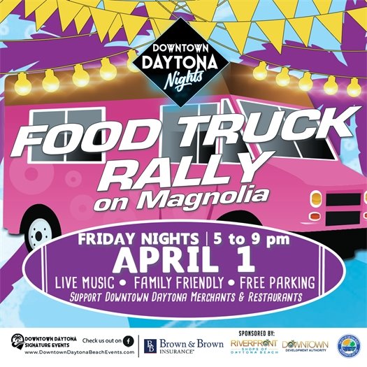 Food Truck Rally April 1 in Downtown Daytona Beach