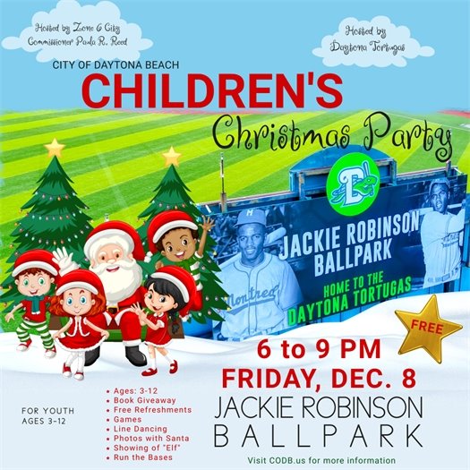 Children's Christmas Party, Dec. 8 at Jackie Robinson Ballpark
